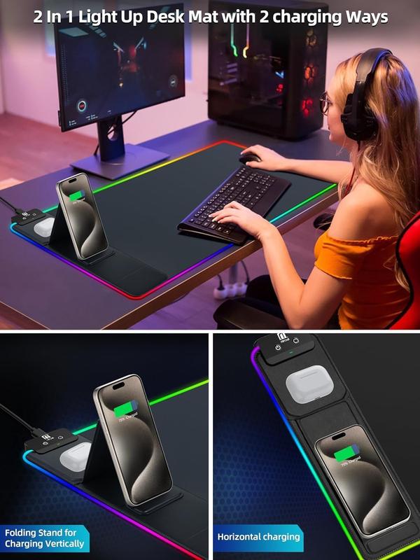 Serinelle™ LumaCharge XXL RGB Desk Pad