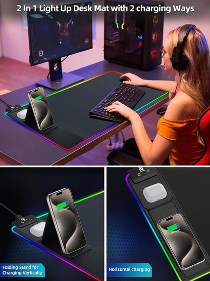 Serinelle™ LumaCharge XXL RGB Desk Pad
