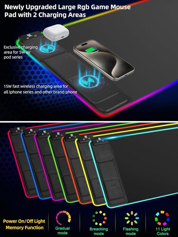 Serinelle™ LumaCharge XXL RGB Desk Pad